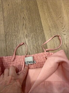 Alemais Pink Bandeau Smocked Top with Adjustable Straps